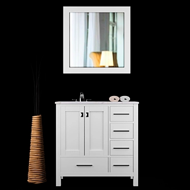 Newtown 36" Single Vanity Set 3D model image 1 