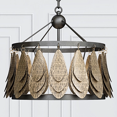 Elegant Rio Chandelier: Vintage Brass Finish 3D model image 1 