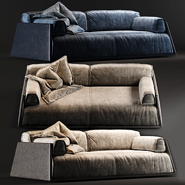 Baxter-Hard & Soft Sofa: Sleek Style 3D model image 1 