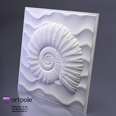 3D Underwater Panel - Artistic Plaster Finery 3D model image 1 