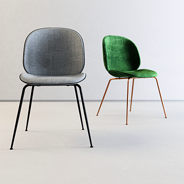 Modern GUBI Beetle Chair: Elegant Upholstered Design 3D model image 1 