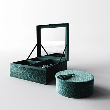 Luxury Suede Jewelry Boxes from H&M 3D model image 1 