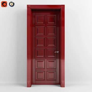 Ruby Rouge: Vibrant Red Door 3D model image 1 