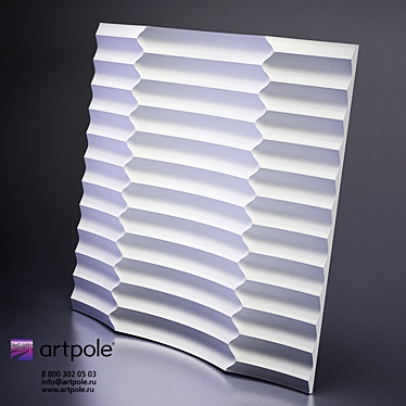 Ruffled Elegance: Plaster 3D Panel by Artpole 3D model image 1 