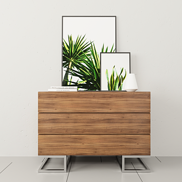 Sleek 3-Drawer Domingo Dresser 3D model image 1 