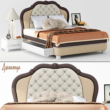 Elegant Gioconda Bed 3D model image 1 