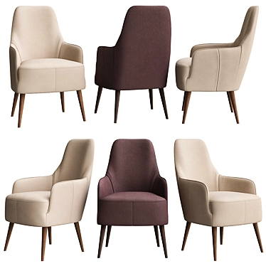 Elegant Ray Armchair 3D model image 1 