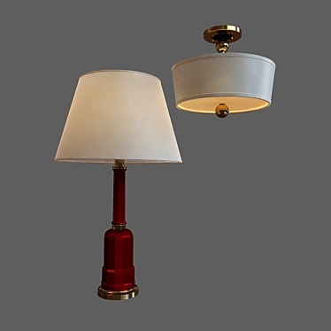 French Glass Lamp: Elegant and Timeless 3D model image 1 