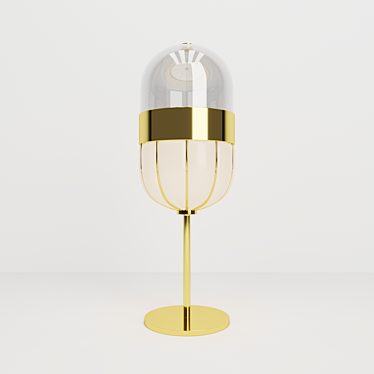 Golden Pill Table Lamp | Contemporary Murano Glass Design 3D model image 1 