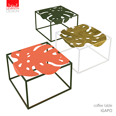 Tropical Leaf Coffee Table 3D model image 1 