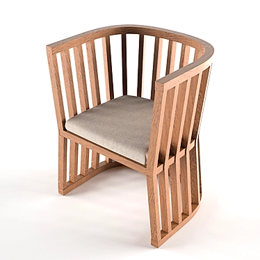 Classic Oakwood Chair 3D model image 1 