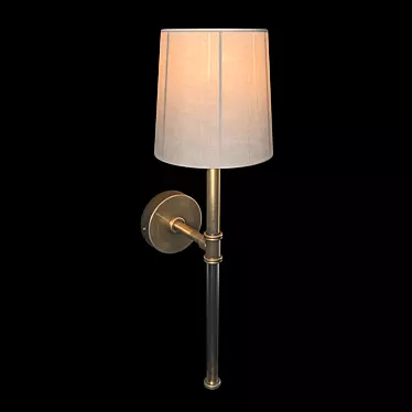 Brass Wall Sconce with Textile Shade - Art Deco Design 3D model image 1 