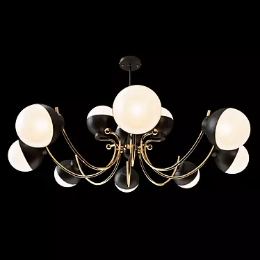 Opal Matte Glass Chandelier 3D model image 1 