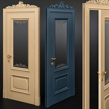 Imperiale V-C Anthracite Door: Exquisite Italian Luxury 3D model image 1 