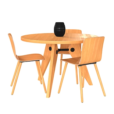 Vitra Table Gueridon & HAL Ply Wood Chair