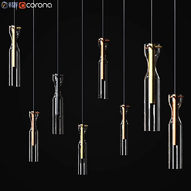 Sleek Brass Sola Pendant: Modern Loft Design 3D model image 1 