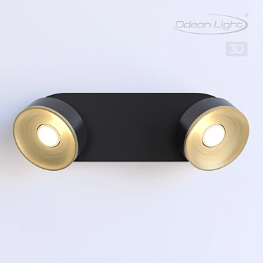 Sleek Matte Black LED Wall Light 3D model image 1 