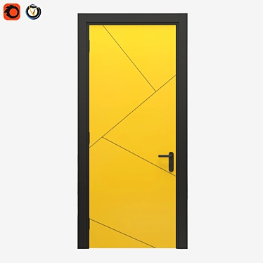3DMax 2014 Black Yellow Door 3D model image 1 