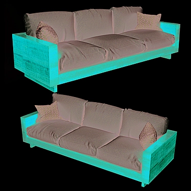 3D Sofa Model: FBX and OBJ Files 3D model image 1 