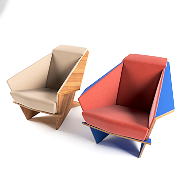 Sculptural Origami: Cassina Taliesin Armchair 3D model image 1 