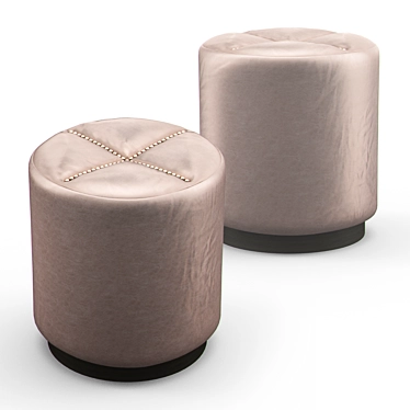 Luxury Tufted Ottoman - Customizable Design 3D model image 1 