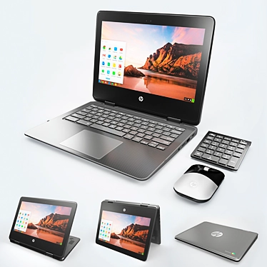 HP Chromebook x360 Transformer Laptop 3D model image 1 