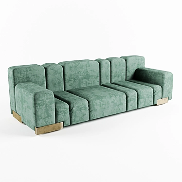 Luxury Leo Daytona Sofa: Italian Craftsmanship and Elegance 3D model image 1 