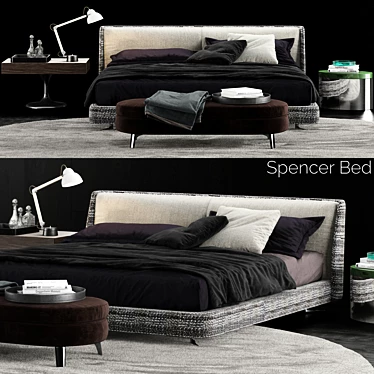 Moderno Minotti Spencer Bed 3D model image 1 