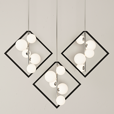 Wendt Geometric Chandelier: Adjustable, Sleek Design 3D model image 1 