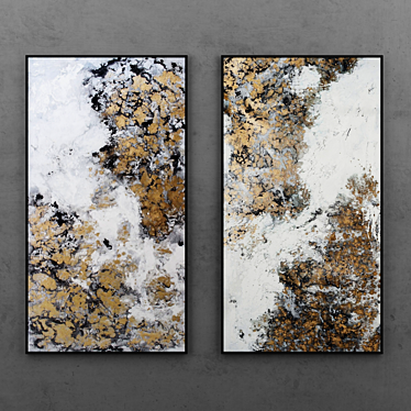 Fluid Art Abstract Painting Set | Modern Minimalist Décor 3D model image 1 