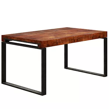  Rustic Industrial Dining Table 3D model image 1 