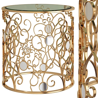 Elegant Tessy Mirror Side Table 3D model image 1 