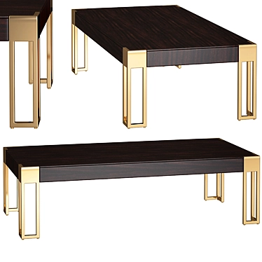Elegant Brass Coffee Table 3D model image 1 