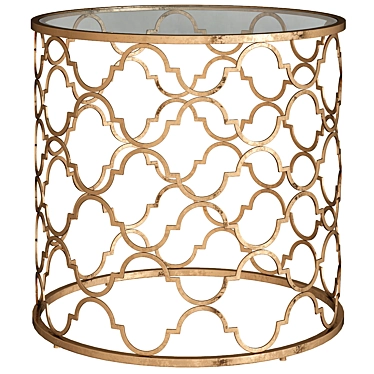 Elegant Fretwork Side Table 3D model image 1 