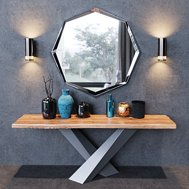 Italian Luxury: Cattelan Italia Stratos Console, Emerald Mirror, and Zoom Sconce 3D model image 1 