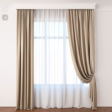 Elegant Drapery 3D model image 1 