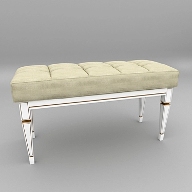 Elegant White Ash Vasko Bench 3D model image 1 