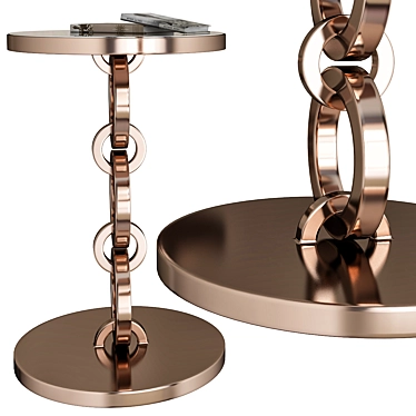 Elegant Golden Bracelet Side Table 3D model image 1 