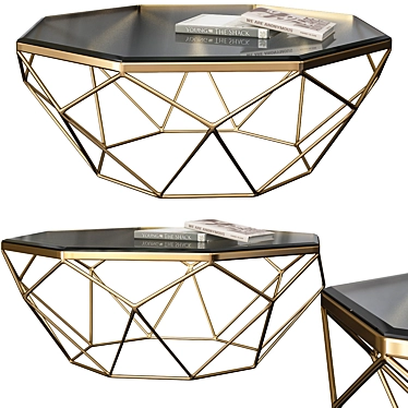 Sleek Glass-Top Coffee Table 3D model image 1 