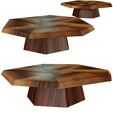 Elegant Yukas Wood Coffee Table 3D model image 1 