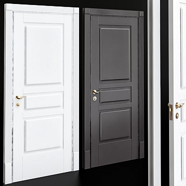 Elegant Solo Neoclassic Doors 3D model image 1 