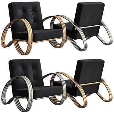 Sleek Domani Chair: Masculine Elegance 3D model image 1 