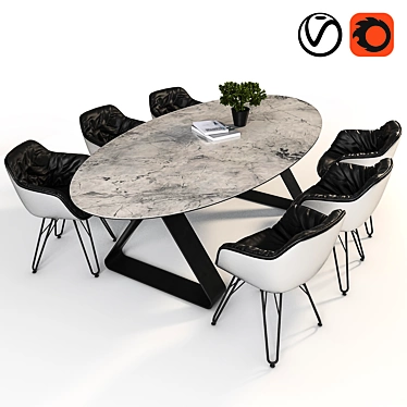 Elegant Lap and Stay Table 3D model image 1 