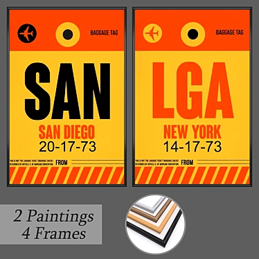 Wall Art Set | 2 Paintings & 4 Frame Options 3D model image 1 