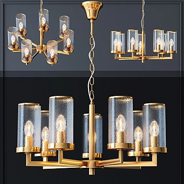 Kelly Wearstler LIAISON Chandelier: Hollywood Glamour in Brass & Glass 3D model image 1 