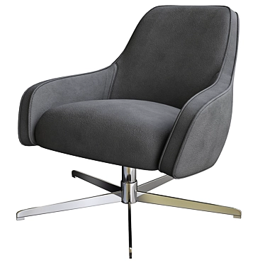 Elegant Retro Swivel Chair 3D model image 1 