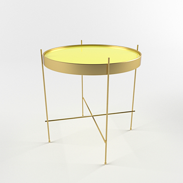 Zuiver Cupid Gold: Foldable Tempered Glass Table 3D model image 1 