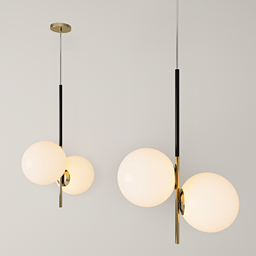 Adjustable 2-Light Pendant: Bohrer 3D model image 1 