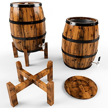 3D Barrel for Beer, Wine & Bar Decoration 3D model image 1 