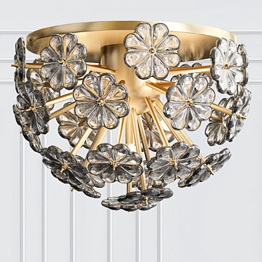 AERIN Lynn Glass Floral Flush Mount 3D model image 1 